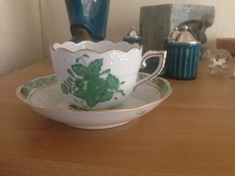 Herend Ungarsk Chinese Bouquet Grøn Kaffekop