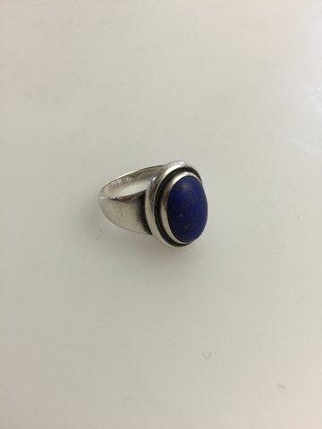 Georg Jensen Sterling Sølv Ring No 46B Ornameneret med Lapis Lazuli