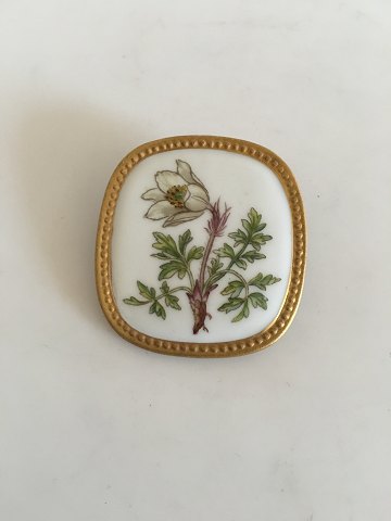 Royal Copenhagen Flora Broche / Vedhæng I Porcelæn og Sterling Sølv
