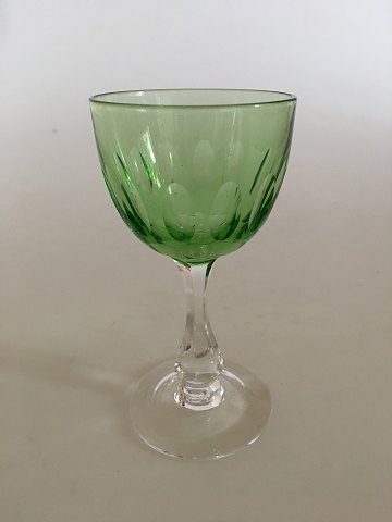 Holmegaard Derby Hvidvinsglas med Grøn Kumme 12 cm H