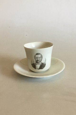 Bing & Grøndahl 6 kaffekopper med underkopper med portrætter af 
Venstrepolitikere