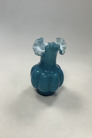 Flot Blå Kunst Glas Vase