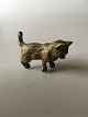 Bronze Figur af kat der står på bagben