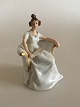 Rosenthal Figurine af Kvinde med Vifte i Stol