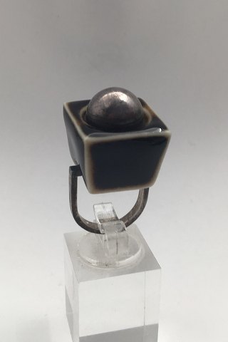 Royal Copenhagen Anton Michelsen Moderne Ring i Sterling Sølv og Porcelæn