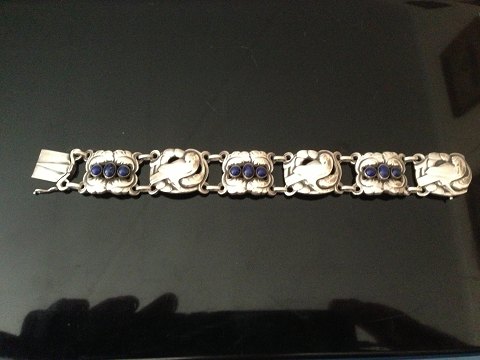 Gammlt Georg Jensen Sterling Sølv Armbånd med Lapis Lazuli No 14