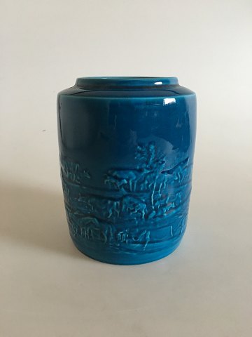 Bing & Grøndahl Vase / Krukke med Lavendelblå Glasur af Mogens Bøggild