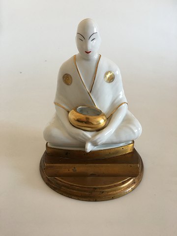 Pen og Blækhus i form af Porcelæn Buddha på Messing Fod
Jean Born (Robj)