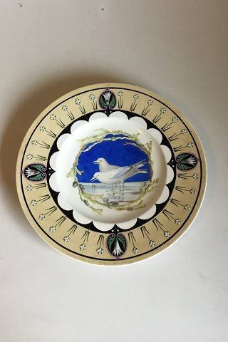 Aluminia Fantasi kagefad i porcelæn med motiv B: To måger. Nilaus Fristrup 1882