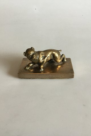 Brevpresser af Bronze med hund