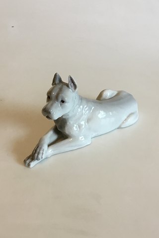 Heubach Lichte Porcelæn figur af hund/Boxer