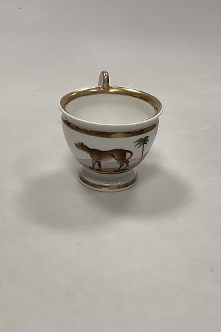 Fransk Kaffekop i Porcelæn malet med Kattedyr