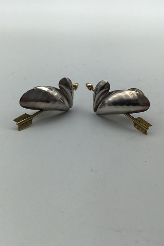 Georg Jensen Sterling Sølv/Guld Øreclips 2003 Isabell Kristensen