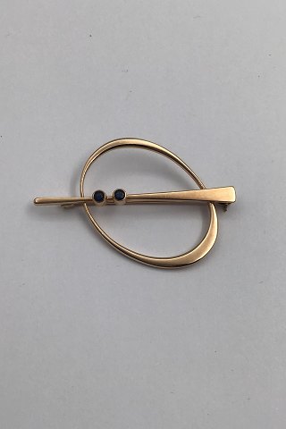 Bent Gabrielsen 14K Guld Broche No 788 (Safir)