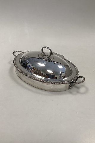 Oval Sølvplet servingsskål med kølebakke
