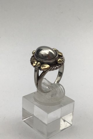 Georg Jensen Sterling Sølv Ring No. 1A (Delvist Forgyldt)