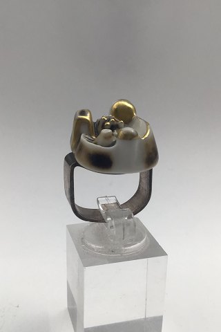 Royal Copenhagen / A Michelsen Porcelæn  / Sterling Sølv Moderne Ring