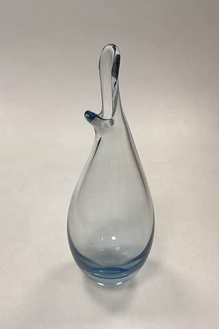 Holmegaard Duckling / Næb-Vase af klart/aquafarvet glas