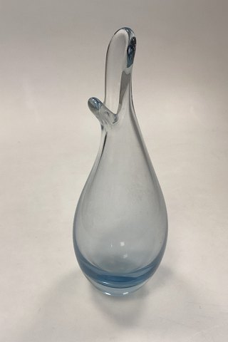 Holmegaard Duckling / Næb-Vase af klart/aquafarvet glas
