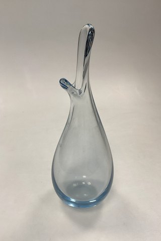 Holmegaard Duckling / Næb-Vase af klart/aquafarvet glas