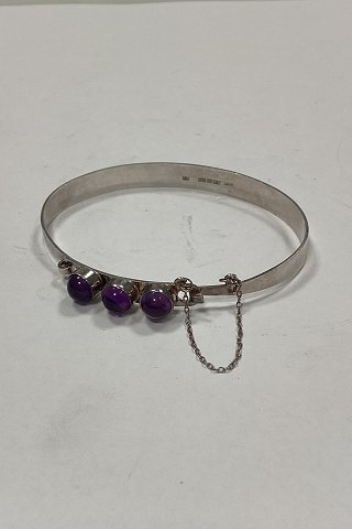 Armbånd i Sterling Sølv med Lilla sten fra Santra Guld og Sølv