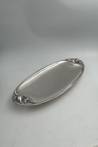 Georg Jensen Magnolia Sterling Sølv Oval Skål / Bakke No. 2D