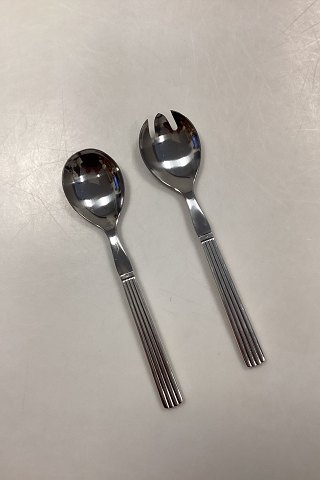 Georg Jensen Bernadotte Sterling Sølv / Stål Salat Sæt No. 132