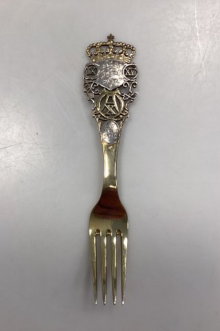 Anton Michelsen Mindegaffel i Forgyldt Sterling Sølv fra 1912
