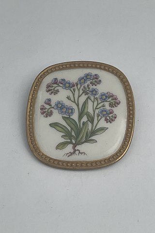 Royal Copenhagen Flora Broche / Vedhæng I Porcelæn og Sterling Sølv