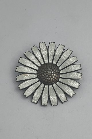 A. Michelsen Forgyldt Sterling Sølv Marguerit Broche (Guilloche)