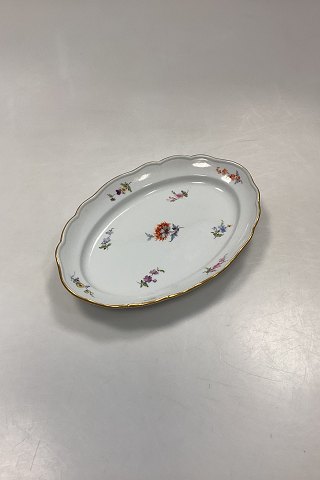 Meissen Porcelæn Ovalt Fad, Lille med Blomster Design
