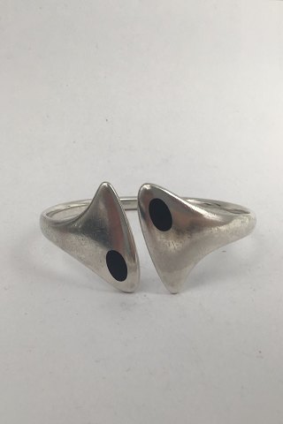 Hans Hansen Sterling Sølv Armring No. 212E (Sort Emalje)