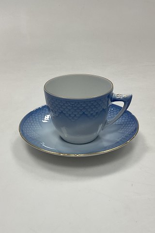 Bing og Grøndahl Blå Tone med Guld Kaffekop og Underkop No. 102/305