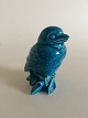Johannes Hansen Figur af fugl i blå glasuret stentøj