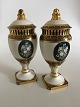 Bing & Grøndahl Par Overglasur vase med guld decoration af Theodor Larsen
