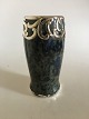 Bing & Grøndahl Unika Vase med Sølv Montering af Lotte Lindahl fra 1913 i 
løbeglasur